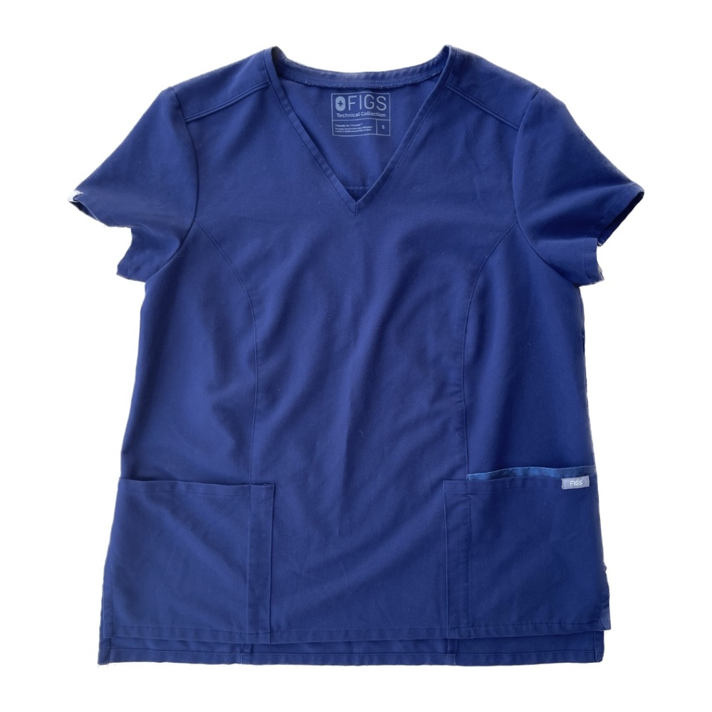Figs | Small | Technical Scrubs Shirt | Navy Blue